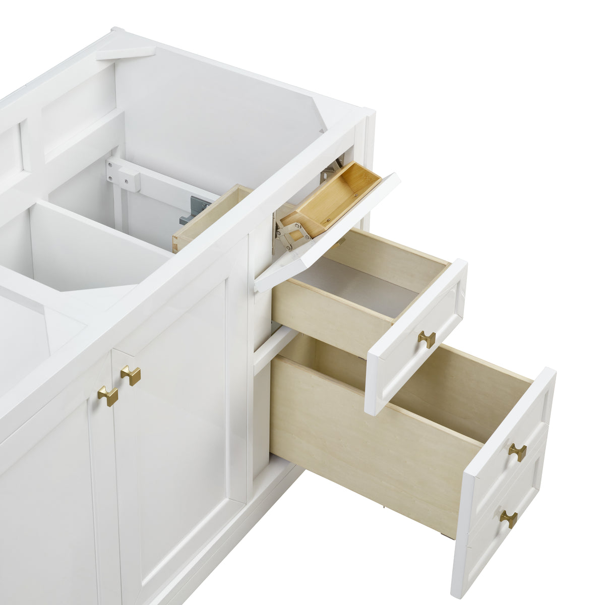 James Martin Chicago 60" Double Vanity Cabinet, Glossy White, view 12