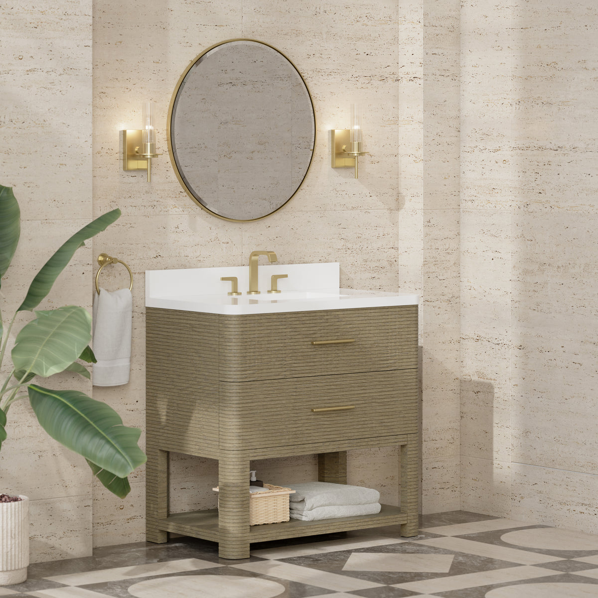 James Martin Lucian 36" Single Bathroom Vanity, Pebble Oak, view 33
