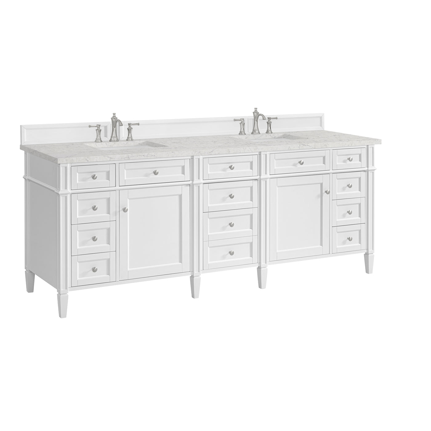 James Martin Brittany 84" Double Bathroom Vanity, Bright White by James Martin