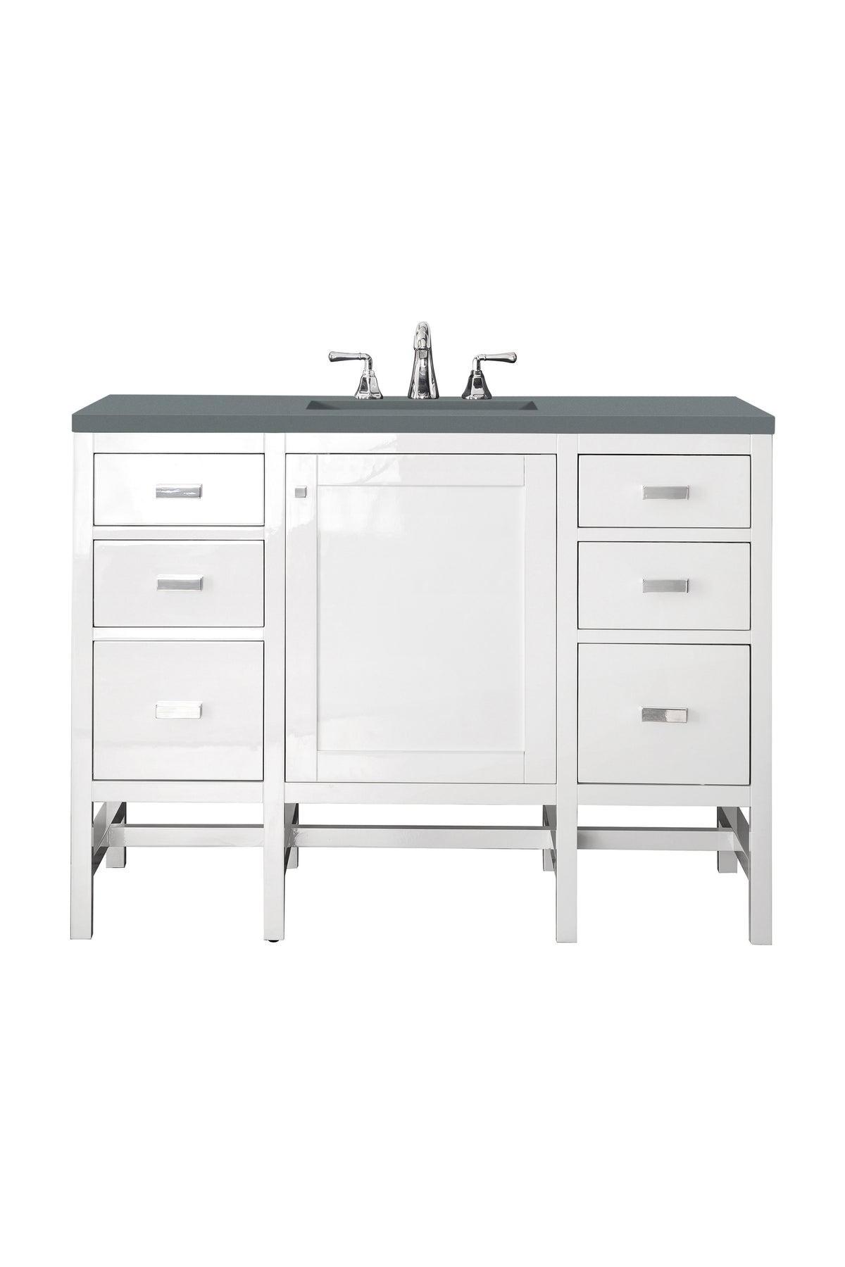 James Martin Addison 48" Single Bathroom Vanity, Glossy White, cabinet without a countertop