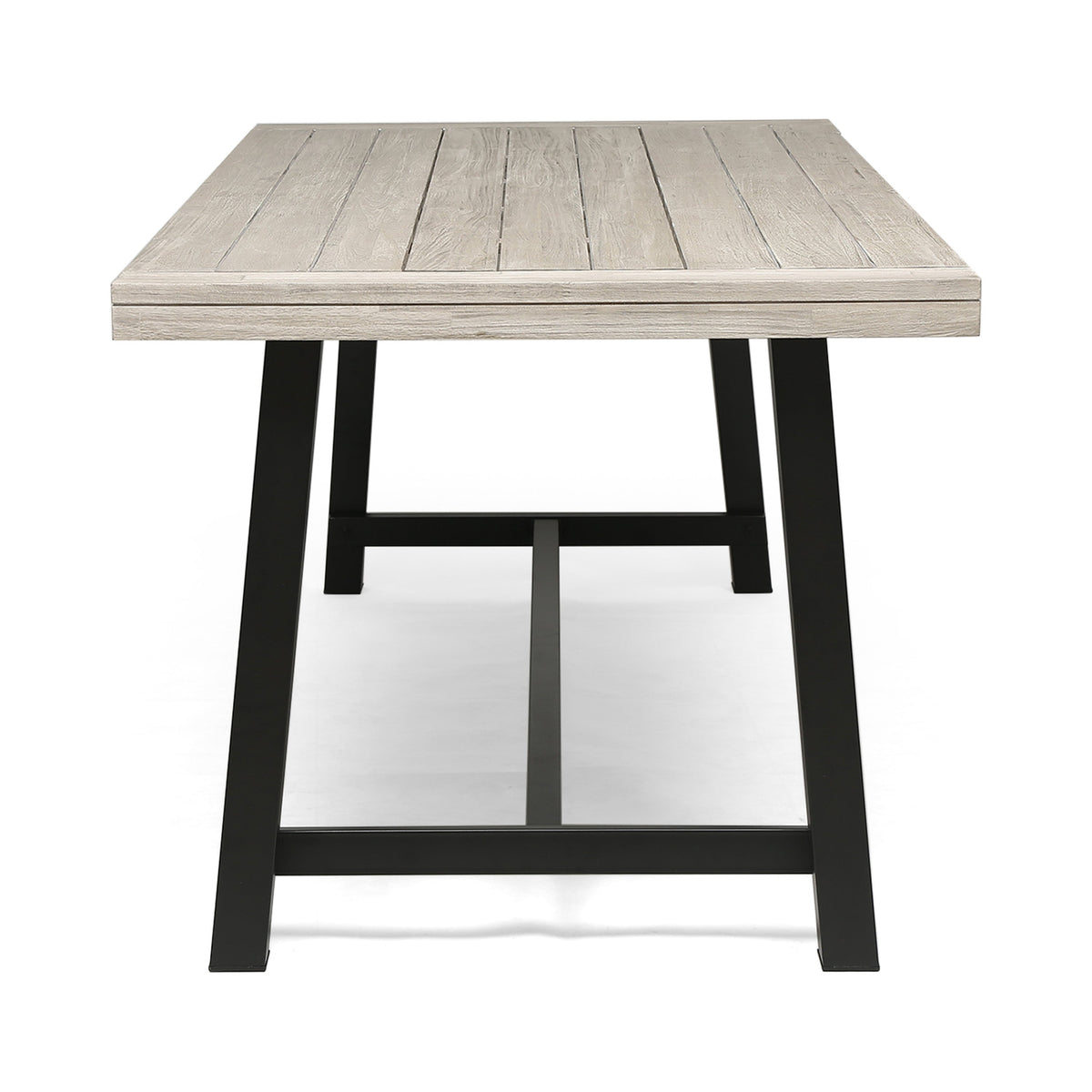Carlisle 79 Outdoor Dining Table with Acacia Wood - Grey or Dark Brown+White, photo 9 of 10