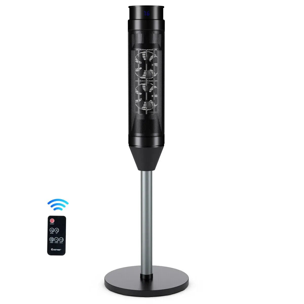 1500W Portable Pedestal Heater w/ Timer Remote Control by DirectDeals