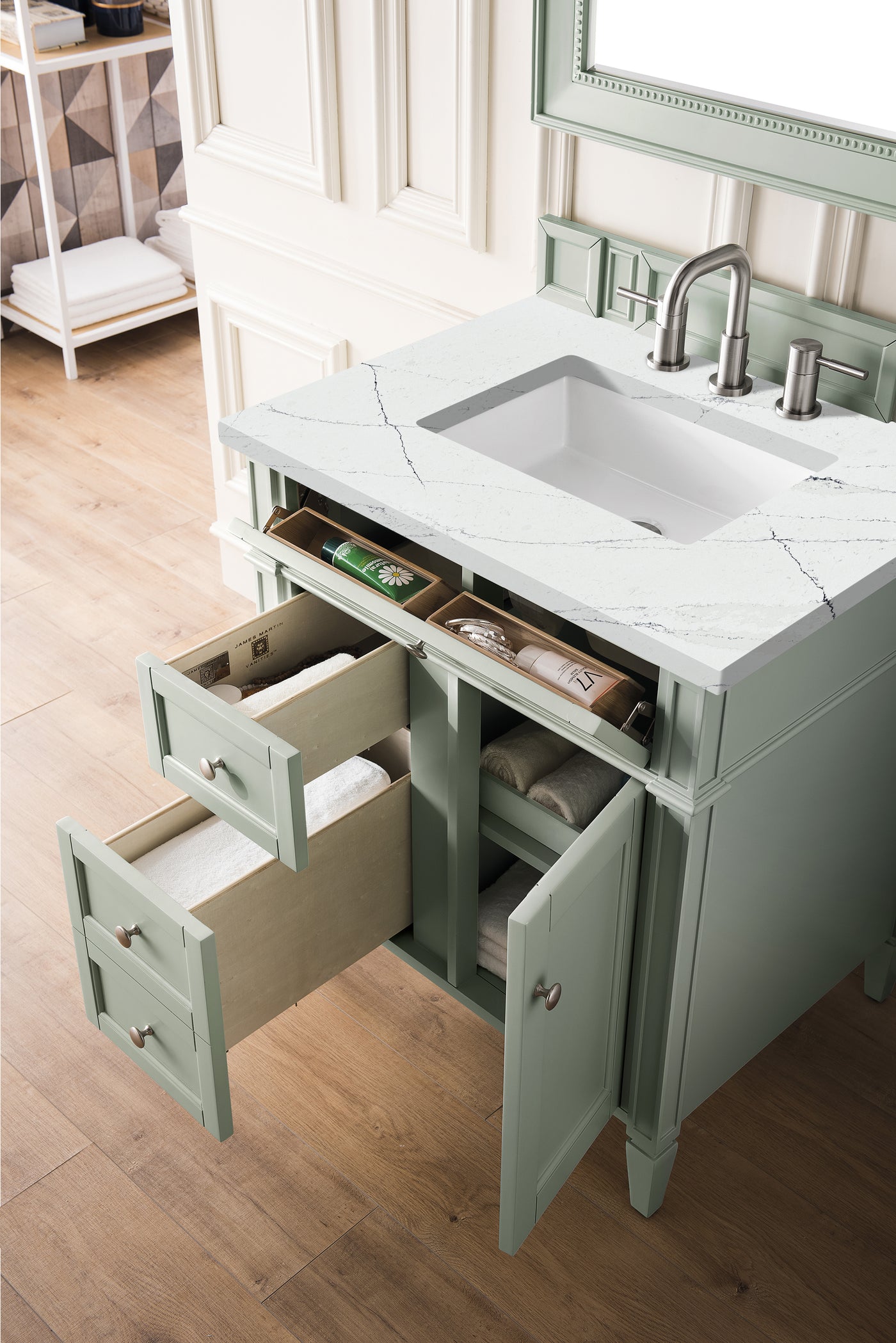 James Martin Brittany 30" Single Bathroom Vanity, Sage Green by James Martin