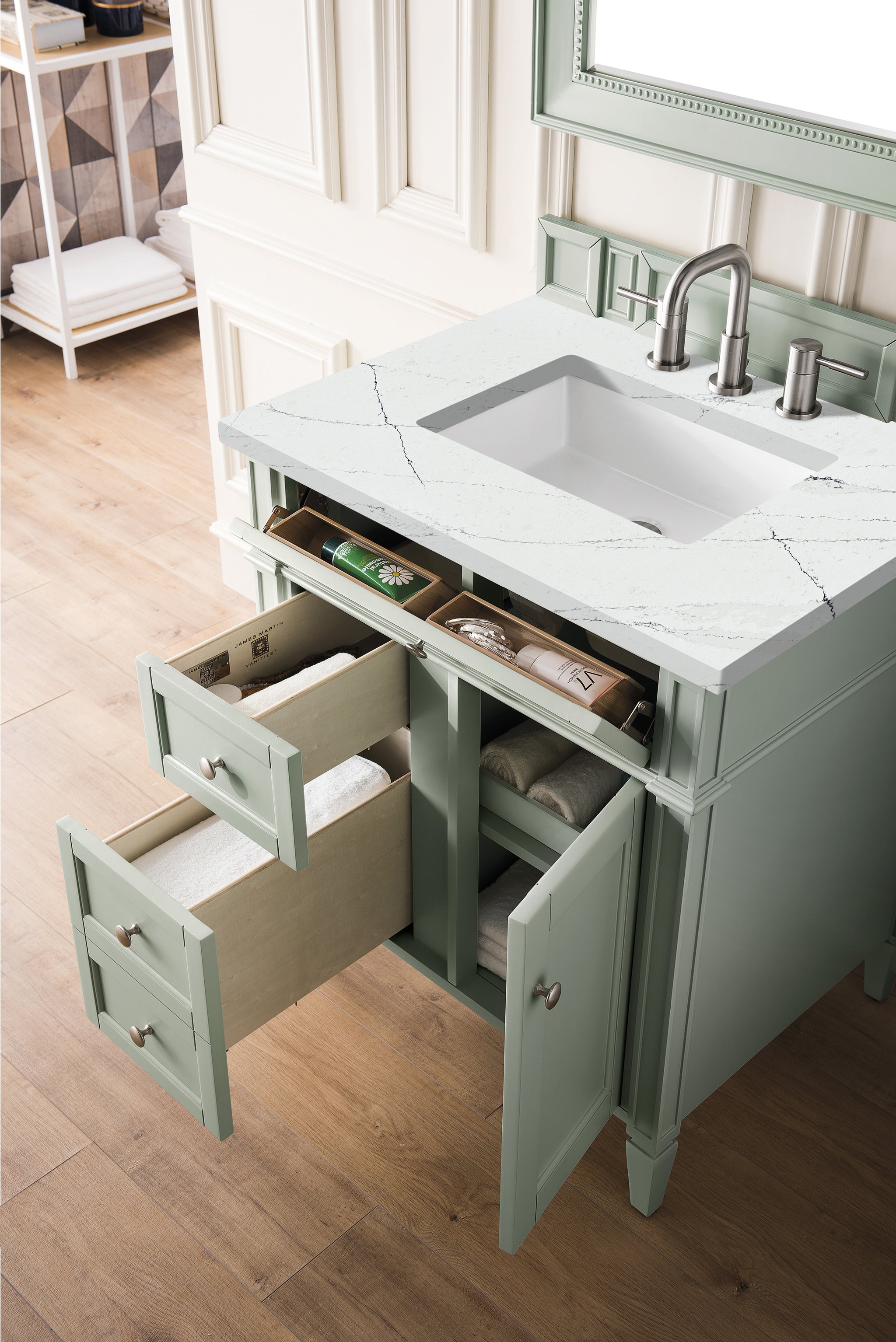 James Martin Brittany 30" Single Bathroom Vanity, Sage Green by James Martin