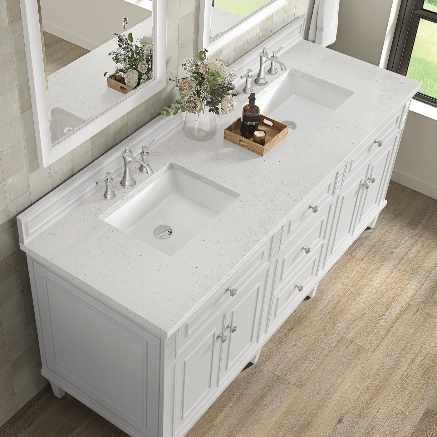 James Martin Lorelai 72" Double Bathroom Vanity, Bright White by James Martin