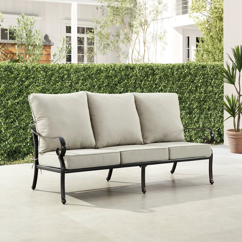 Black Aluminum Deep Seating Sofa with Cushions by Sharicks