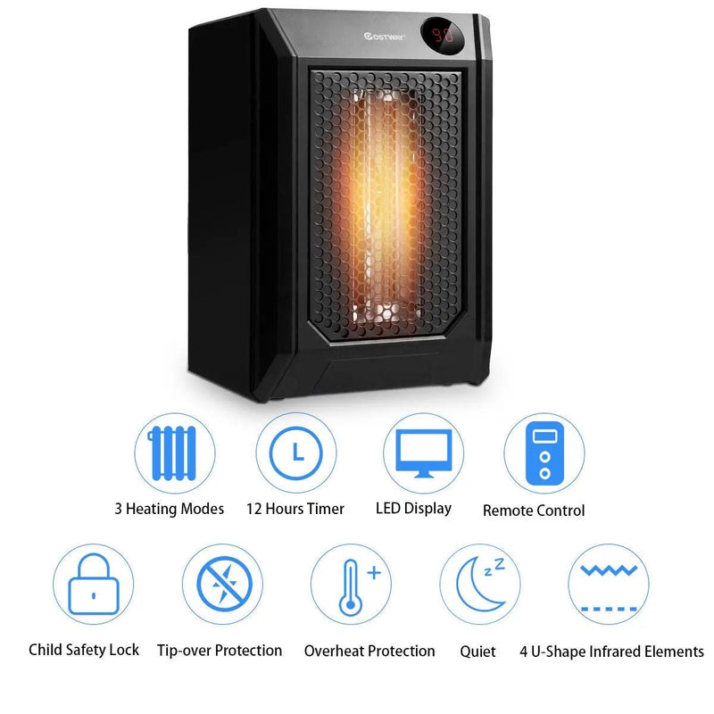 1500 W Remote Control Portable Electric Digital Quartz Space Heater by DirectDeals