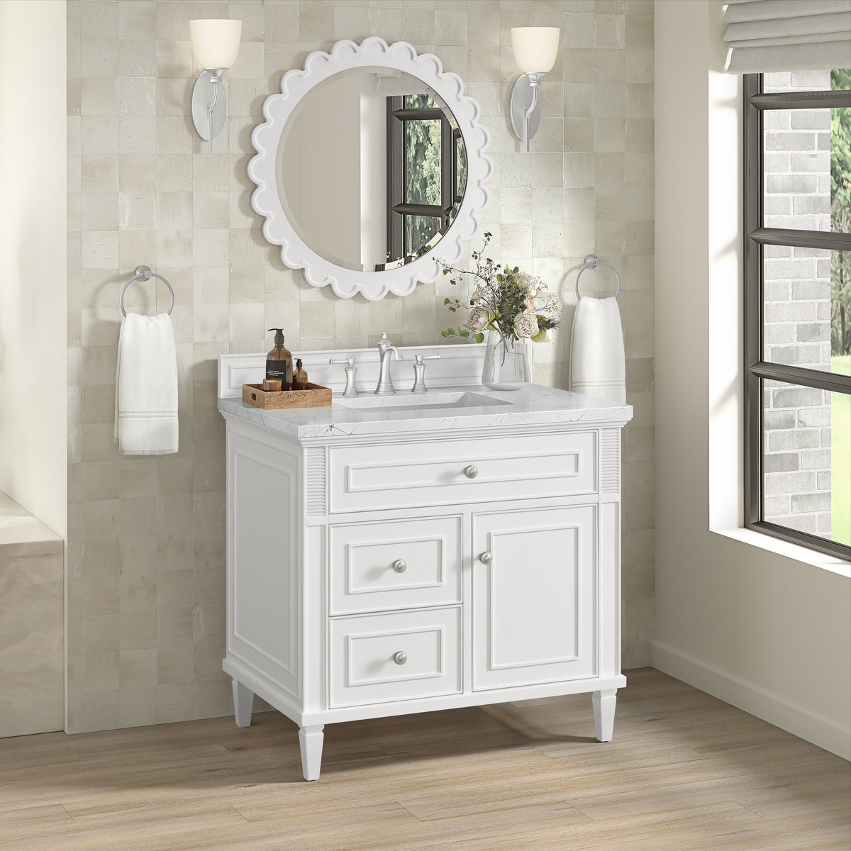 James Martin Lorelai 36" Single Bathroom Vanity, Bright White, view 34