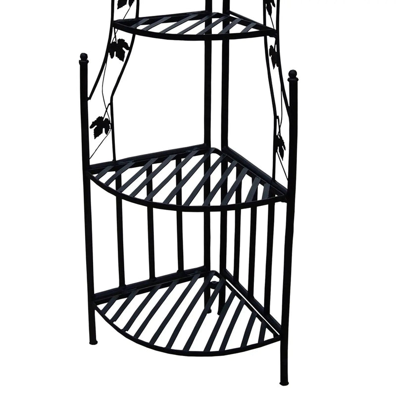 4-Tier Steel Corner Shelf Black Plant Stand by Sharicks