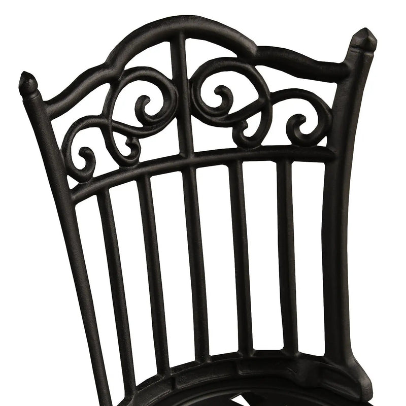 Black Ornate Outdoor Patio Garden Aluminum 3 Piece Bistro Set by Sharicks