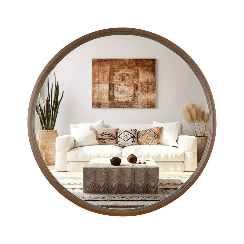 Vanity Mirror - Round Wood by House Of Avana