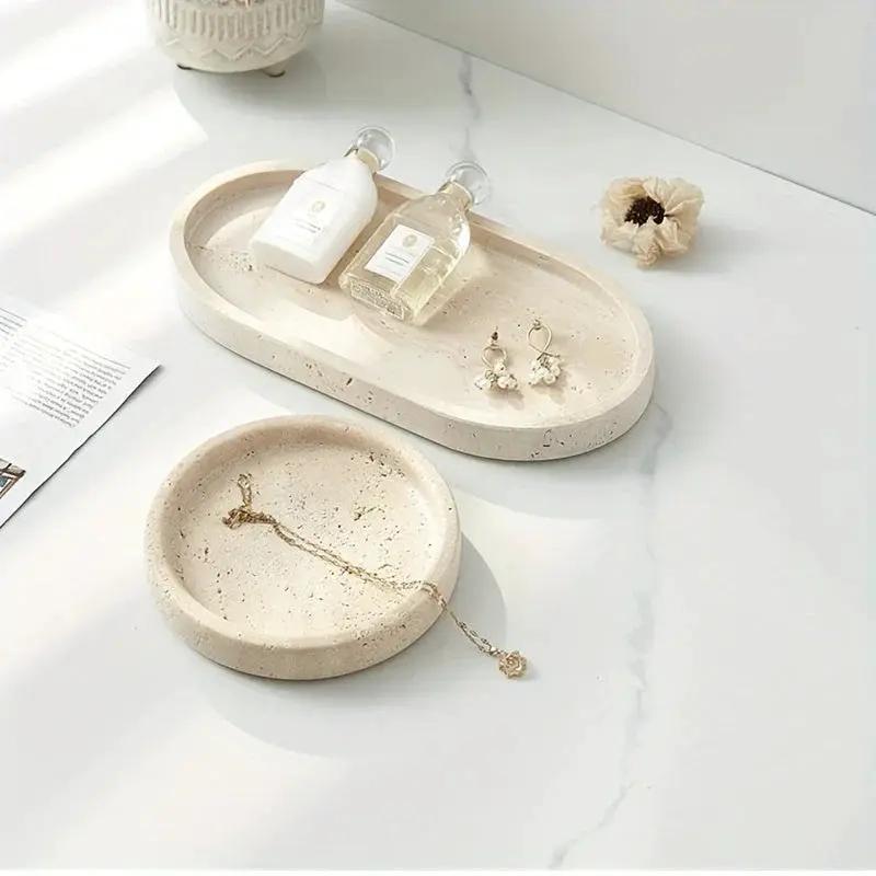 Vanity Tray - Natural Stone Travertine by House Of Avana