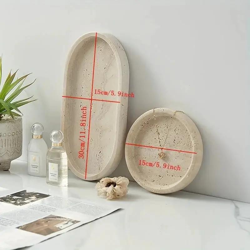 Vanity Tray - Natural Stone Travertine by House Of Avana