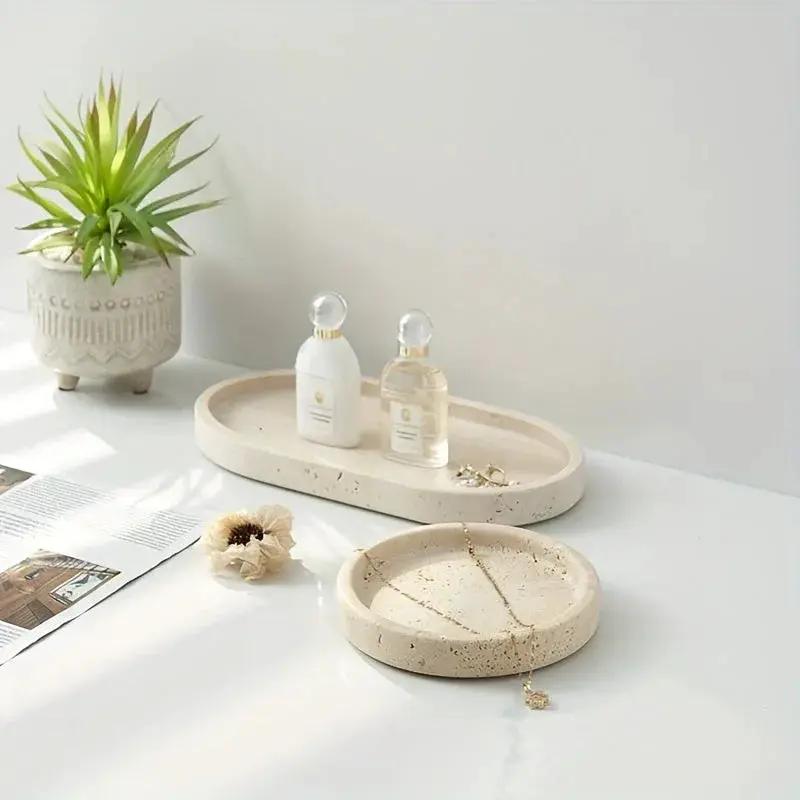Vanity Tray - Natural Stone Travertine by House Of Avana