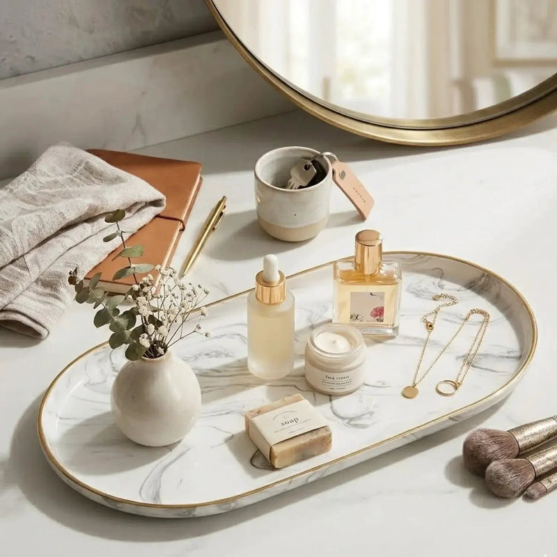 Vanity Tray - Non-Slip Marble Large by House Of Avana