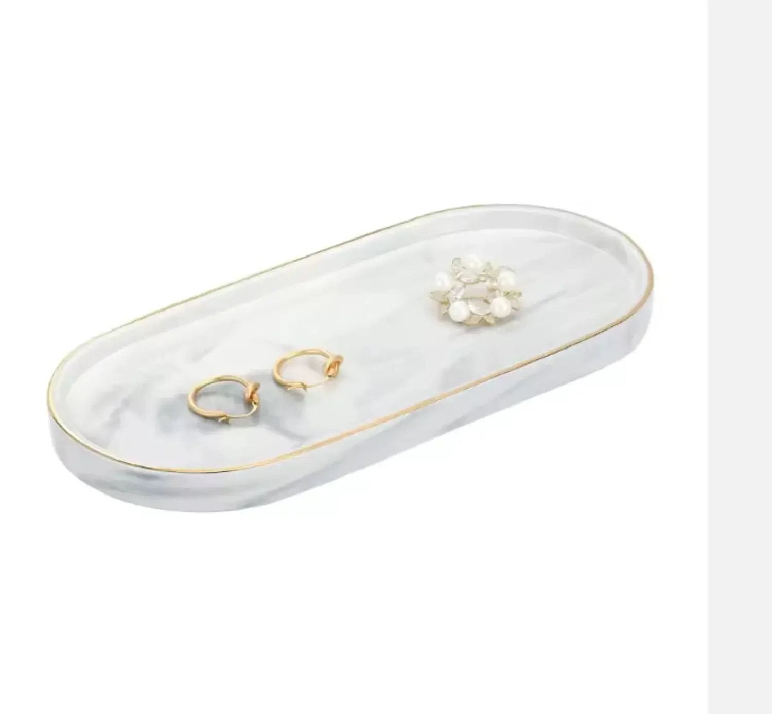 Vanity Tray - Non-Slip Marble Large by House Of Avana