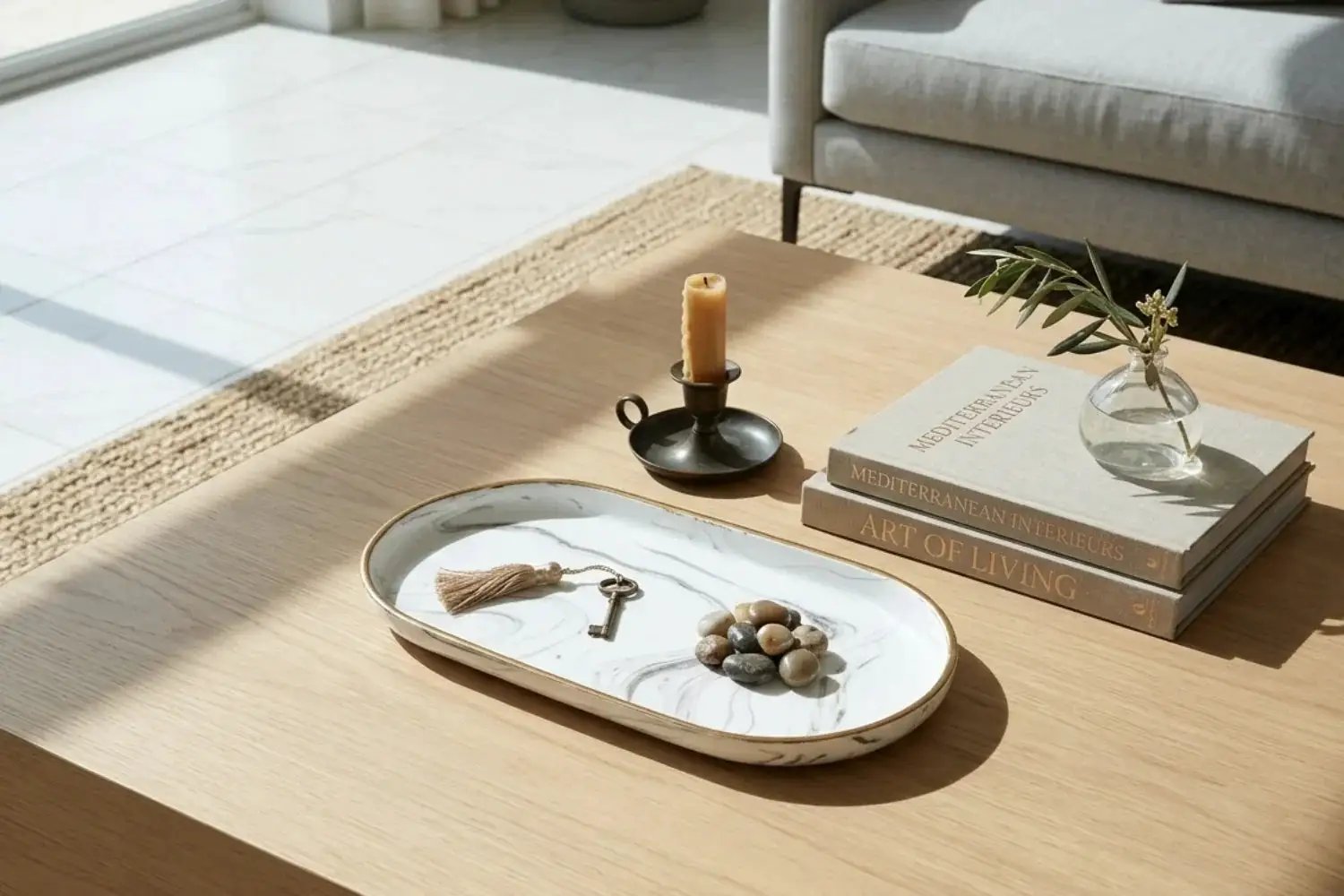 Vanity Tray - Non-Slip Marble Large by House Of Avana