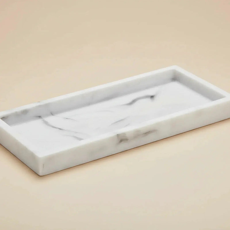 Vanity Tray - Non-Slip White Marble by House Of Avana