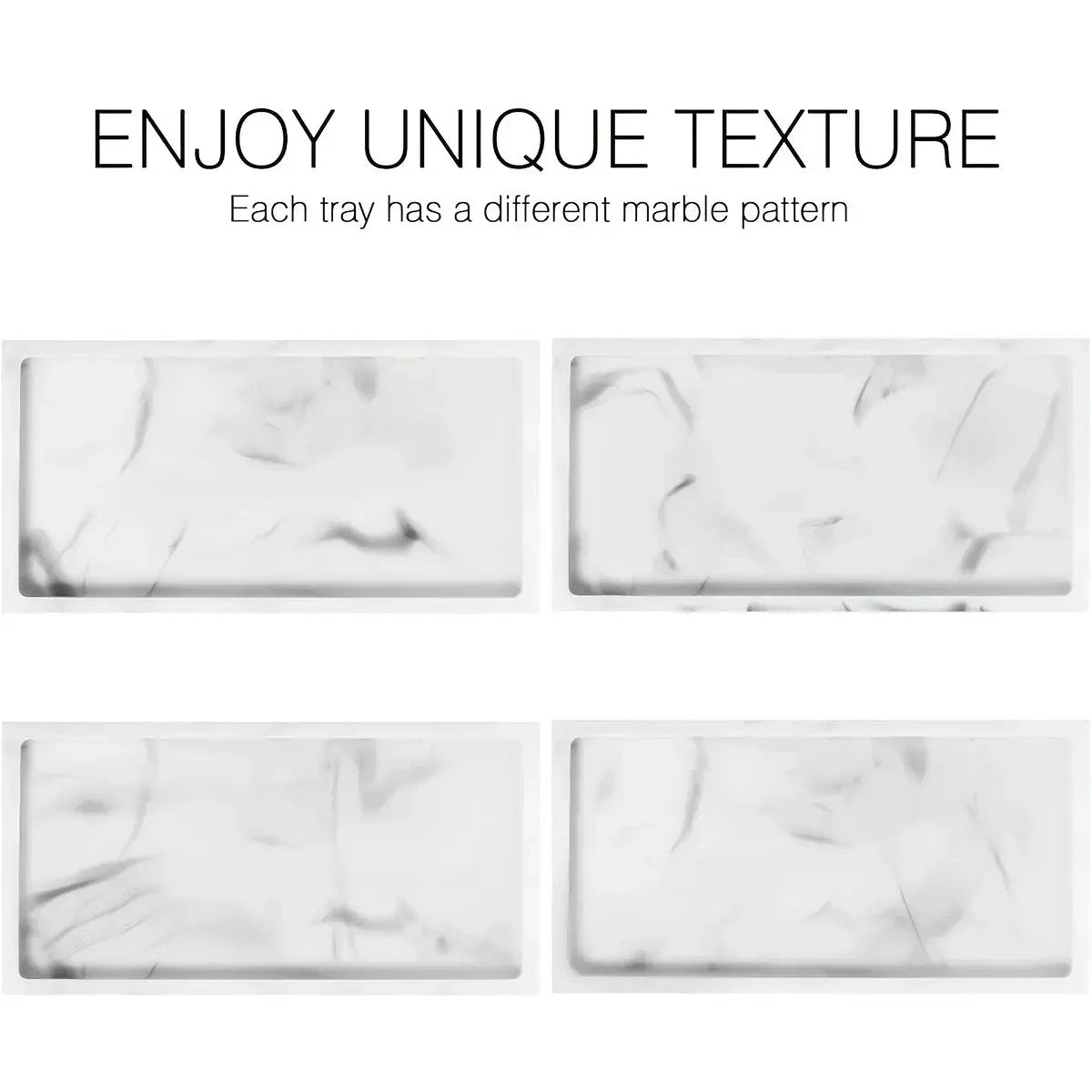 Vanity Tray - Non-Slip White Marble by House Of Avana