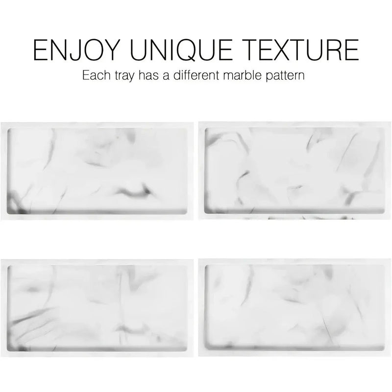 Vanity Tray - Non-Slip White Marble by House Of Avana