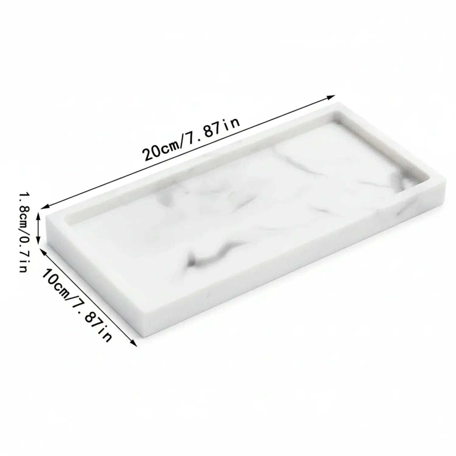 Vanity Tray - Non-Slip White Marble by House Of Avana