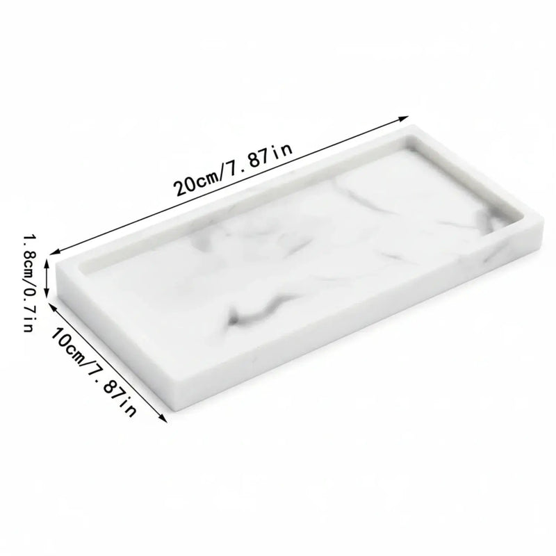 Vanity Tray - Non-Slip White Marble by House Of Avana