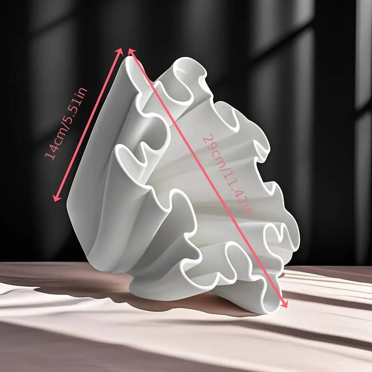 Vase - 3D Geometric Ceramic White by House Of Avana