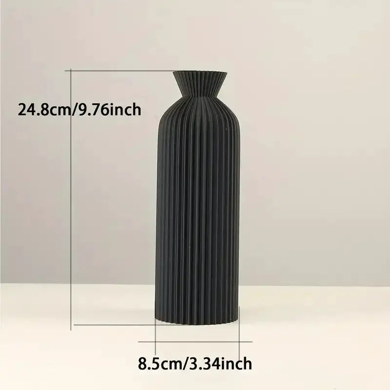 Vase - Decorative Black Plastic by House Of Avana