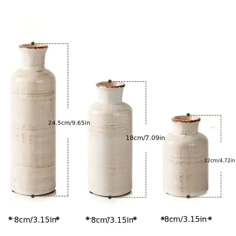 Vase - Decorative Ceramic Beige Brown Tabletop by House Of Avana