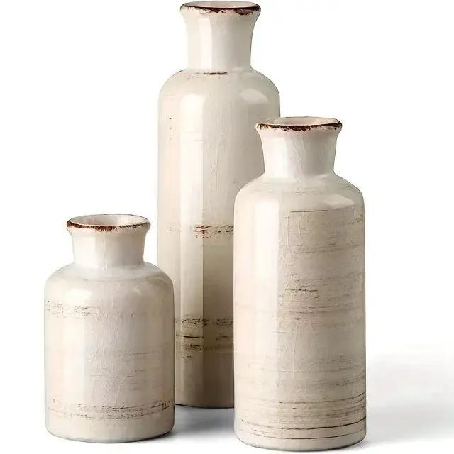 Vase - Decorative Ceramic Beige Brown Tabletop by House Of Avana