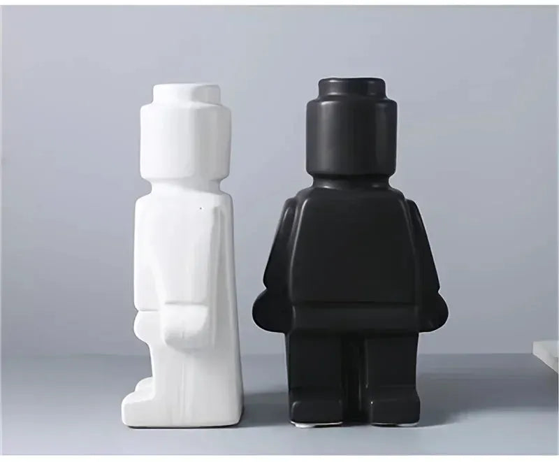 Modern Brick Figure Decorative Sculpture for Contemporary Home Decor by House Of Avana