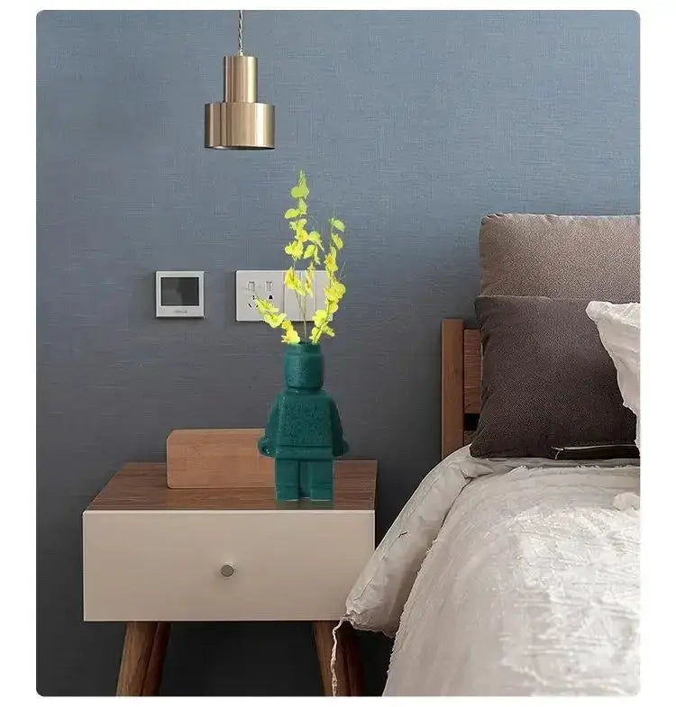 Modern Brick Figure Decorative Sculpture for Contemporary Home Decor by House Of Avana