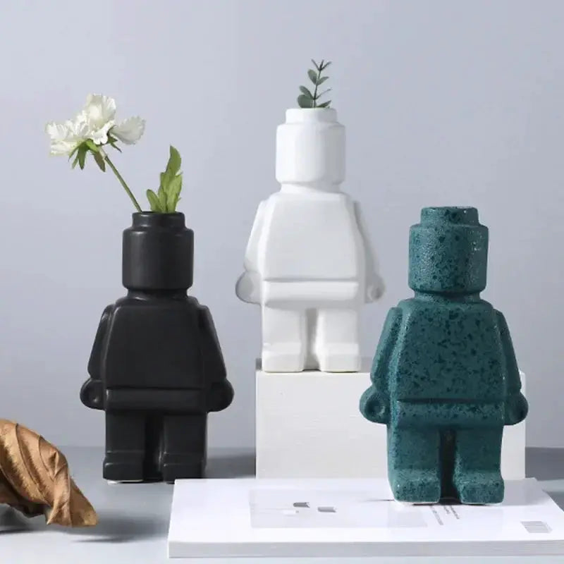 Modern Brick Figure Decorative Sculpture for Contemporary Home Decor by House Of Avana