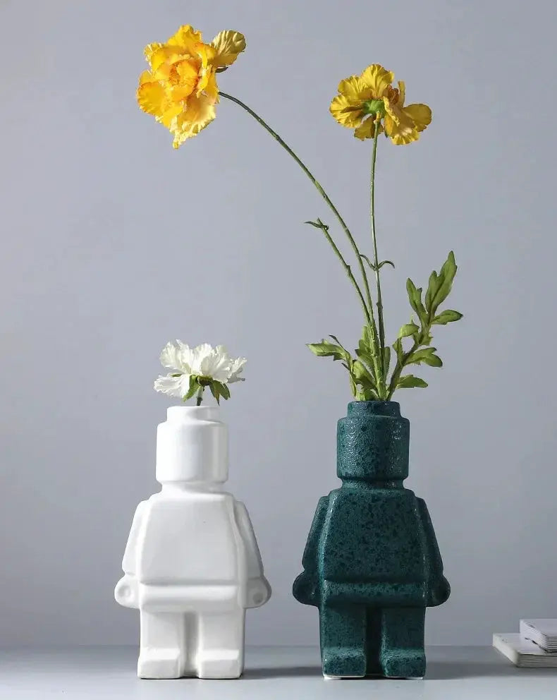 Modern Brick Figure Decorative Sculpture for Contemporary Home Decor by House Of Avana