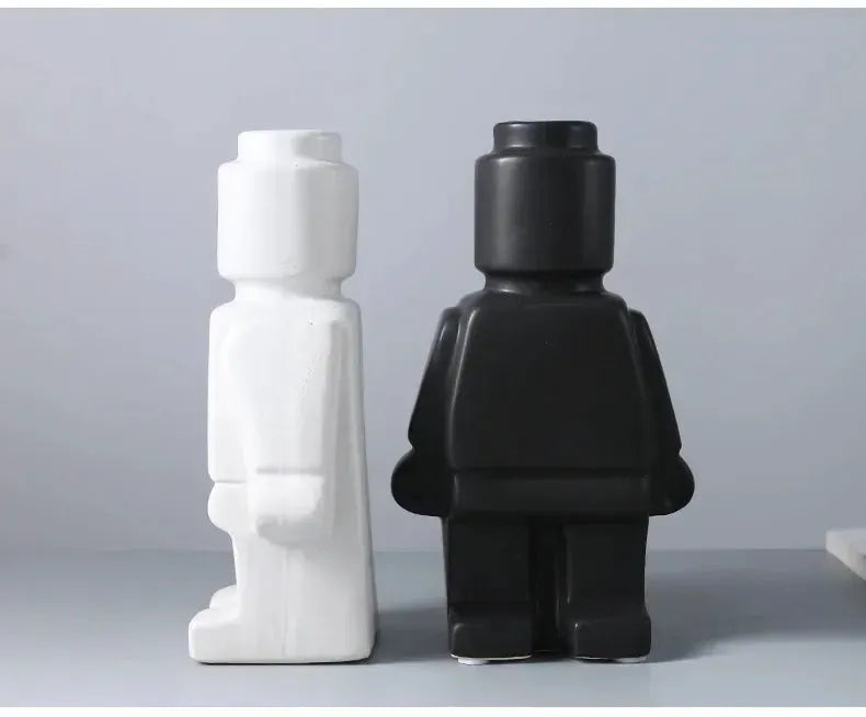 Modern Brick Figure Decorative Sculpture for Contemporary Home Decor by House Of Avana