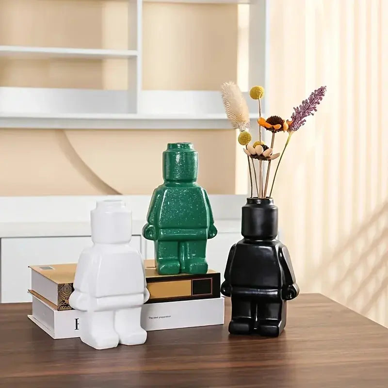 Modern Brick Figure Decorative Sculpture for Contemporary Home Decor by House Of Avana