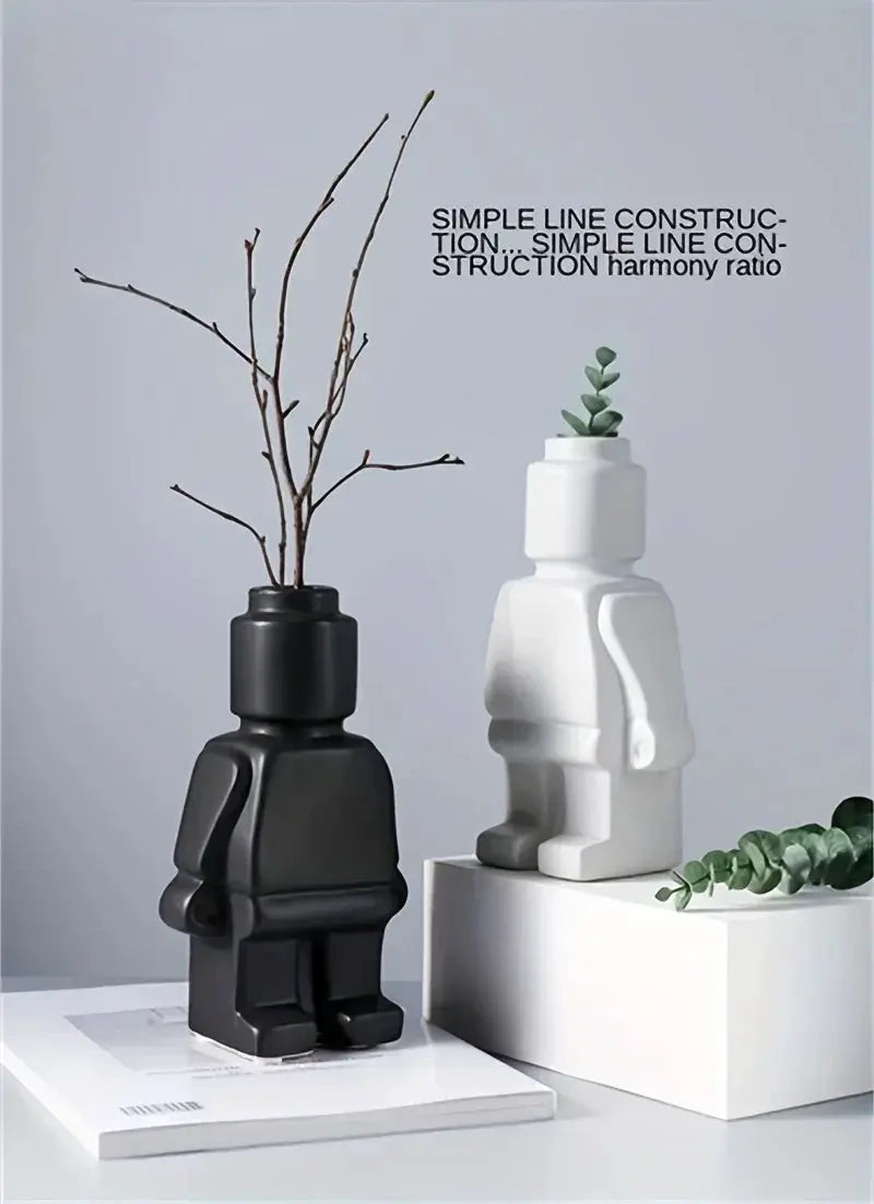Modern Brick Figure Decorative Sculpture for Contemporary Home Decor by House Of Avana