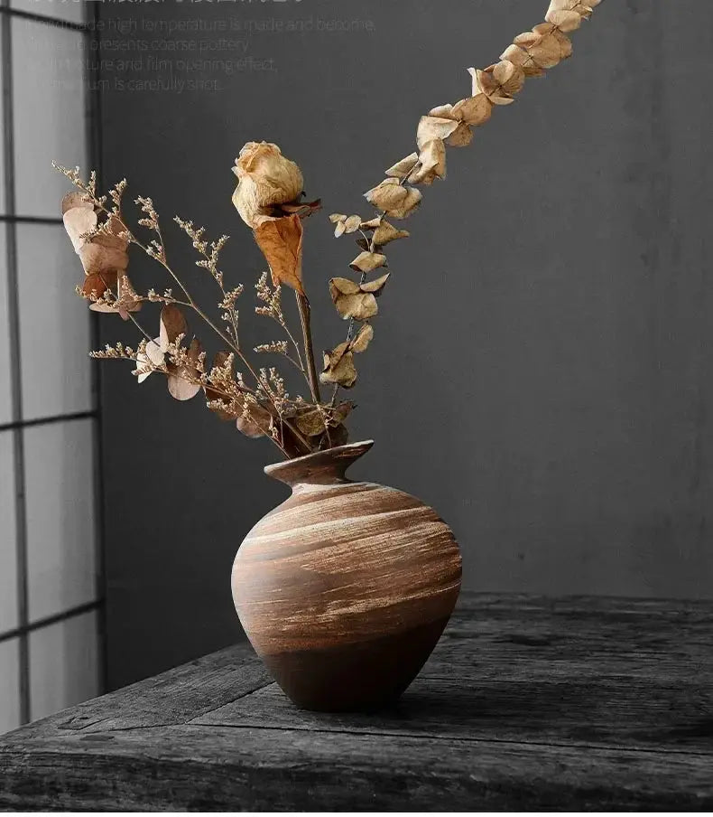 Vase - Decorative Terracotta Black by House Of Avana