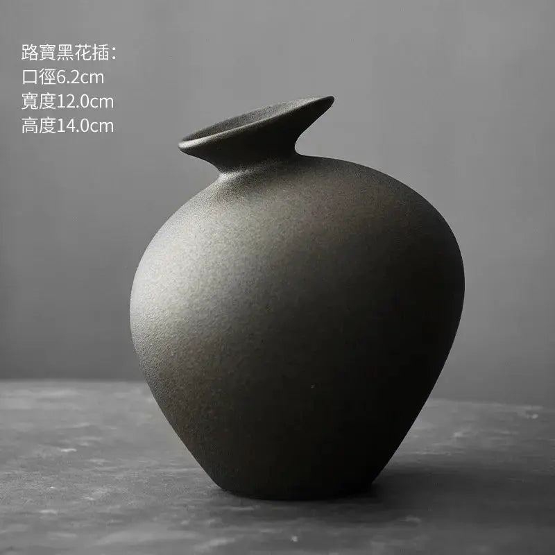 Vase - Decorative Terracotta Black by House Of Avana