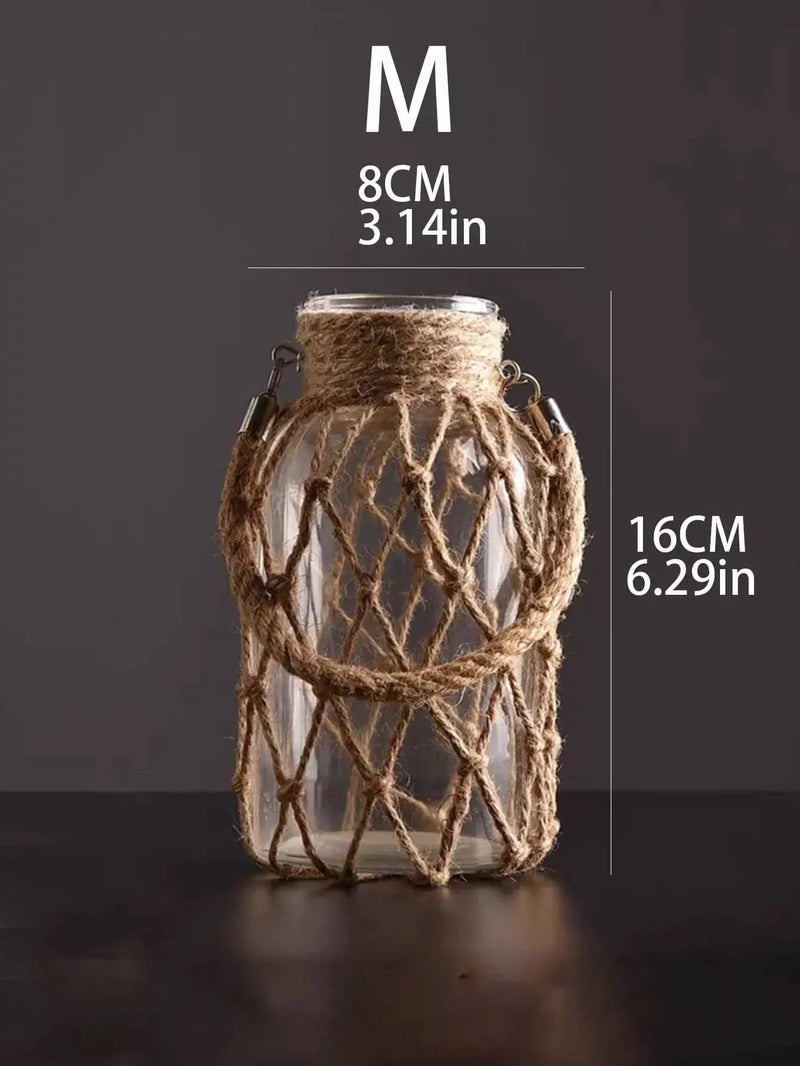 Vase - Handwoven Rope Glass by House Of Avana