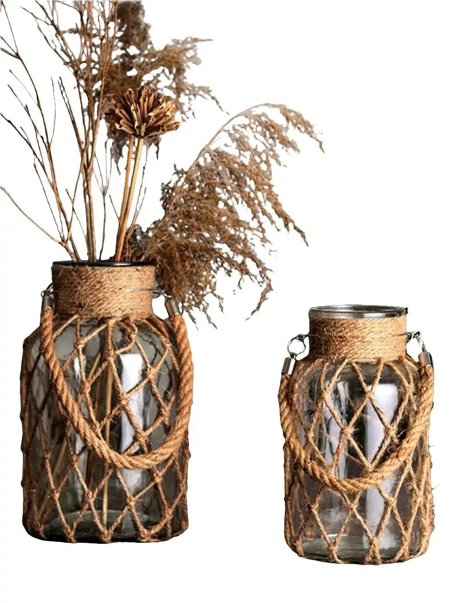 Vase - Handwoven Rope Glass by House Of Avana