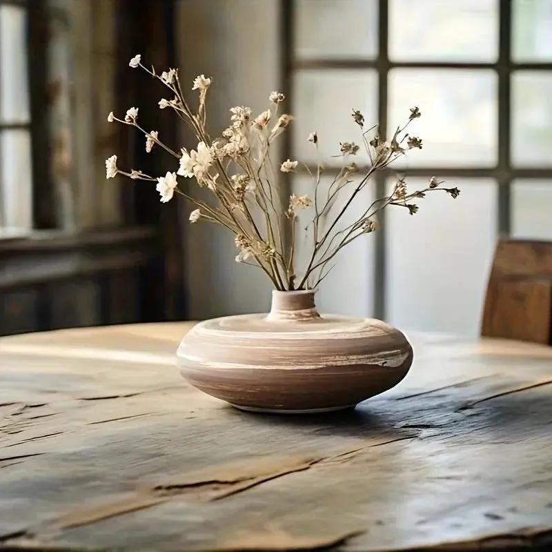 Vase - Minimalist Ceramic Beige by House Of Avana