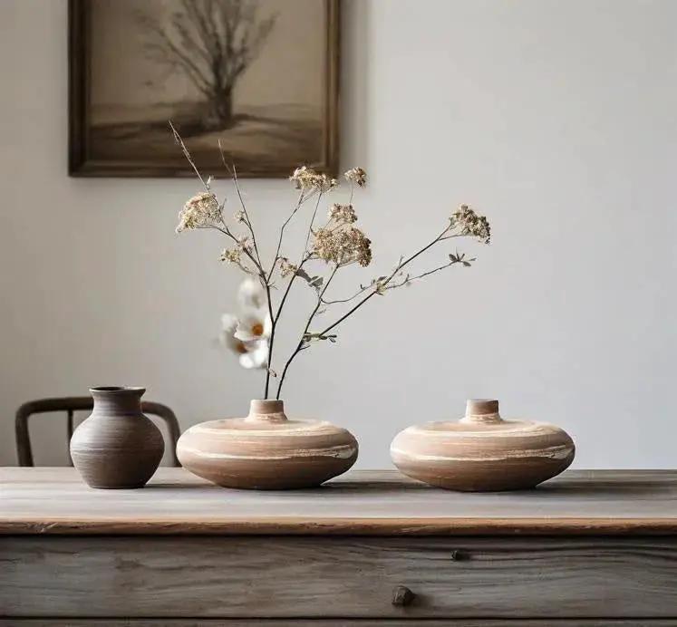 Vase - Minimalist Ceramic Beige by House Of Avana