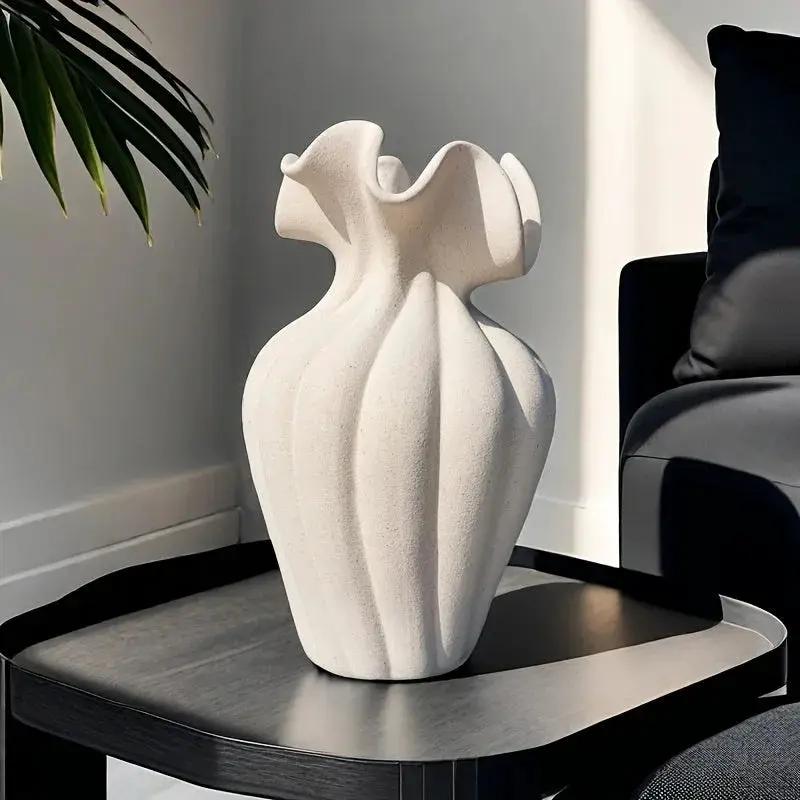 Vase - Striped Ceramic 20cm by House Of Avana