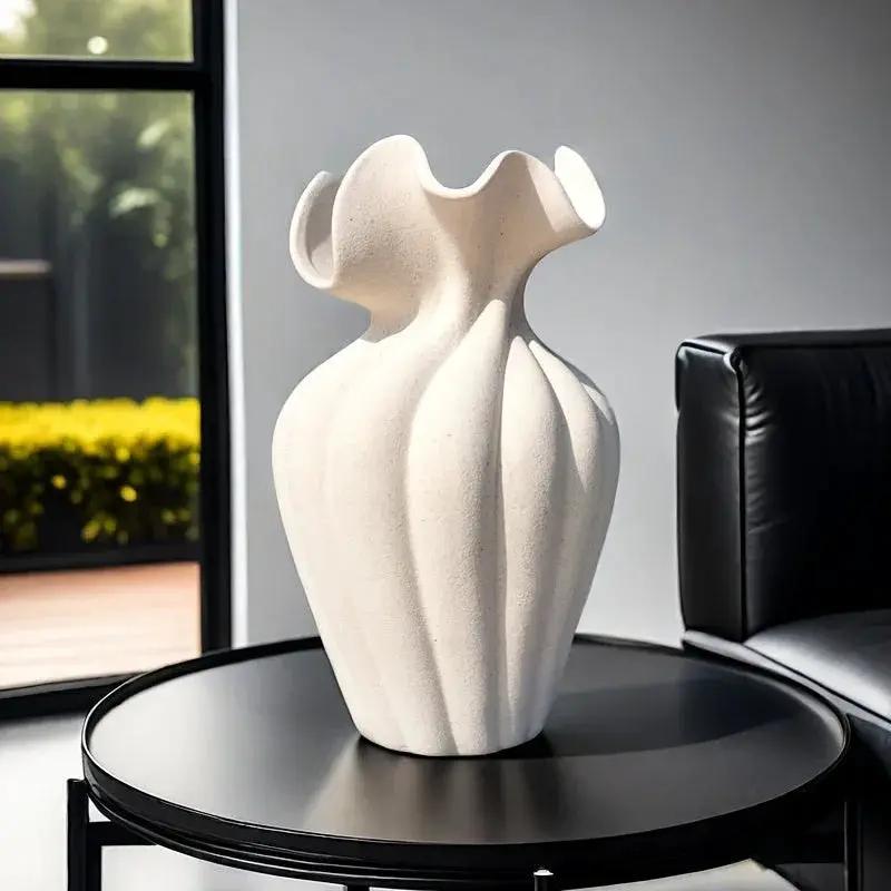 Vase - Striped Ceramic 20cm by House Of Avana