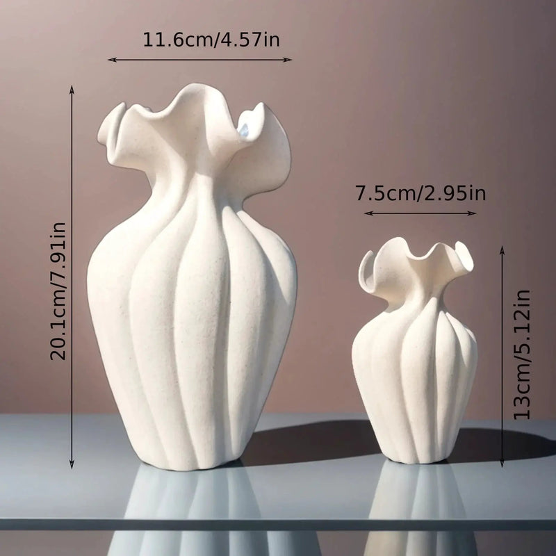 Vase - Striped Ceramic 20cm by House Of Avana