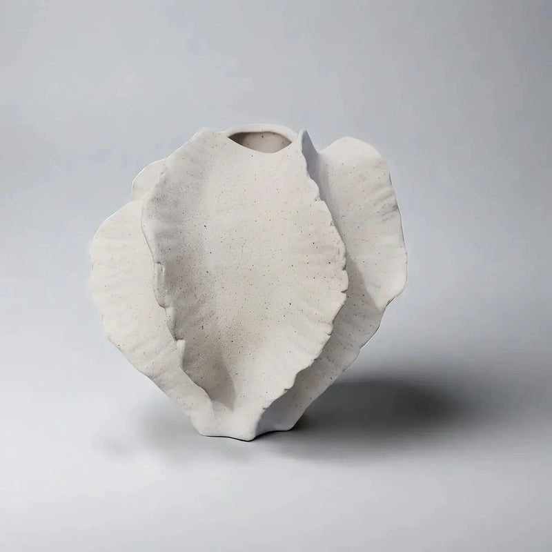 Vase - Textured Ceramic Beige by House Of Avana