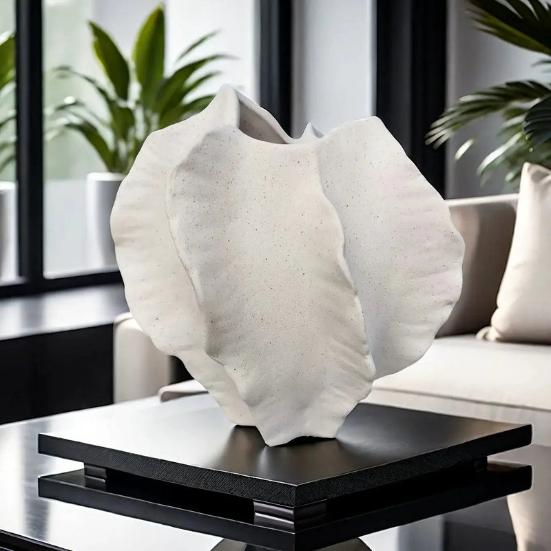 Vase - Textured Ceramic Beige by House Of Avana