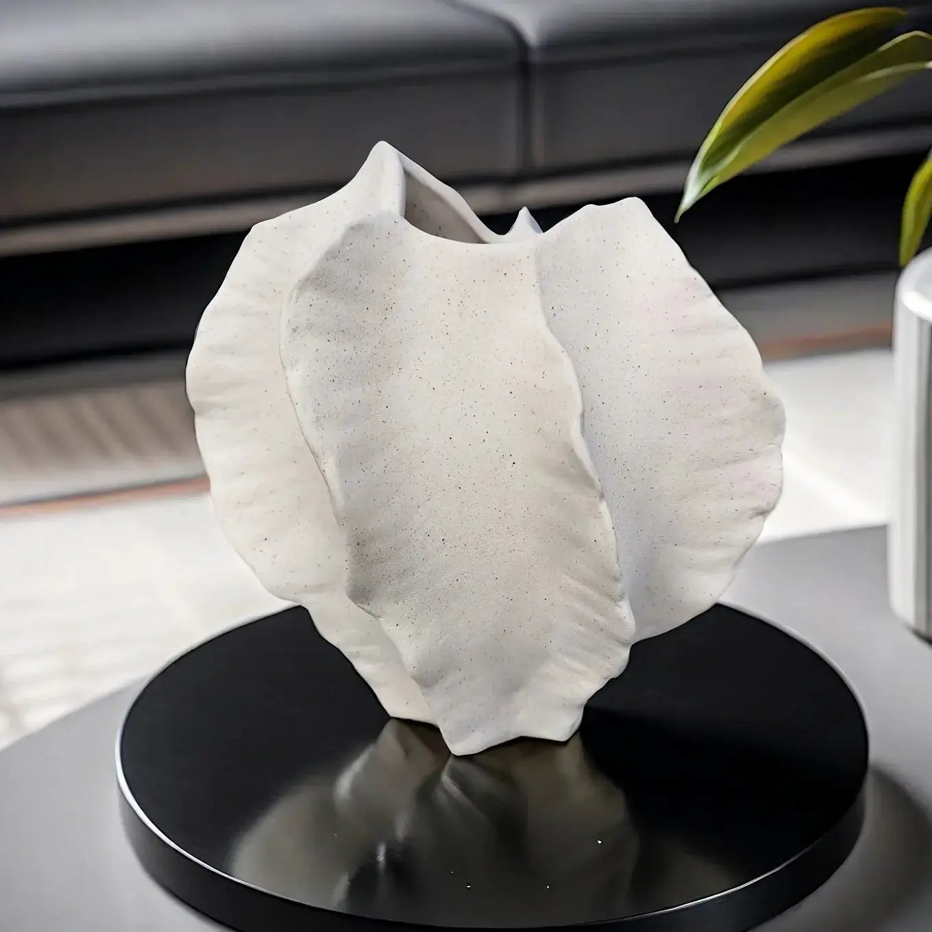 Vase - Textured Ceramic Beige by House Of Avana