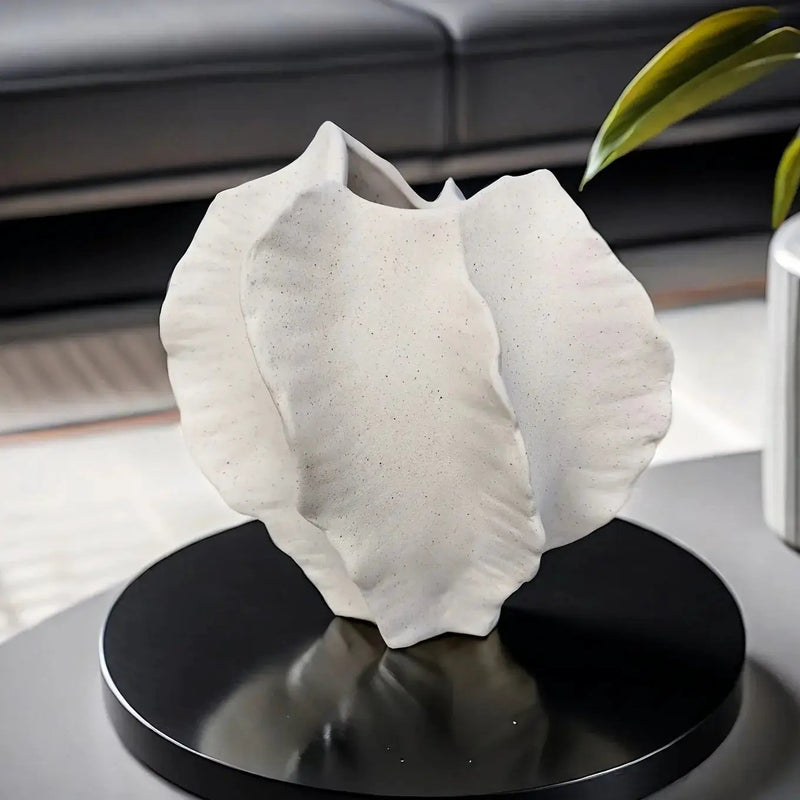 Vase - Textured Ceramic Beige by House Of Avana